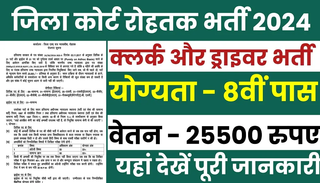 District Court Rohtak Vacancy 2024